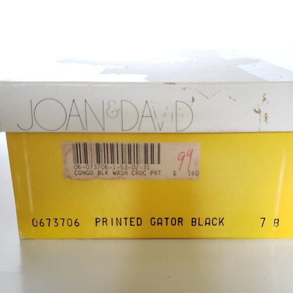 Joan & David Italian Black Croc Print Leather Pumps-Hand Made in Italy; size 7B - Picture 12 of 15